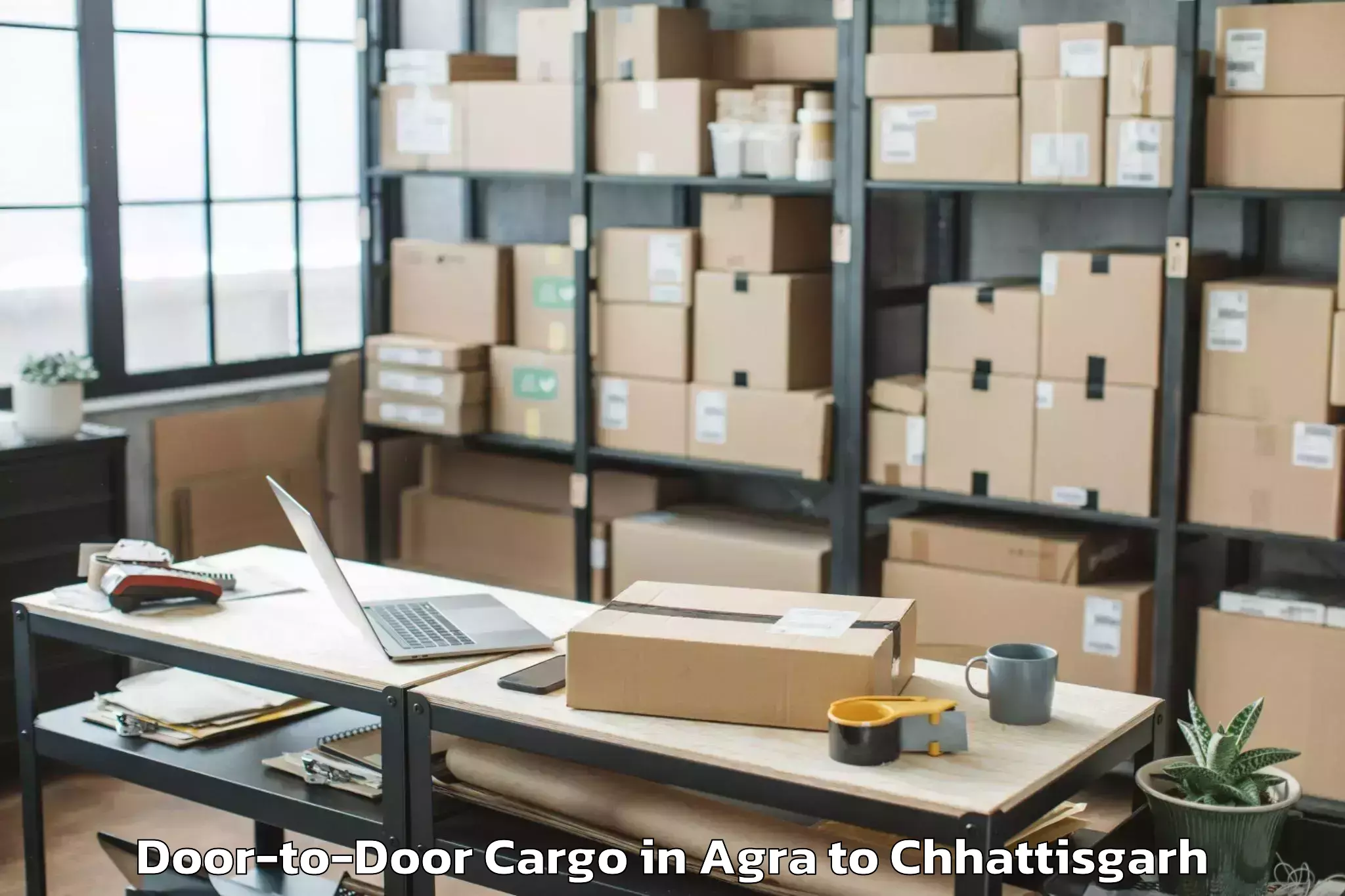 Easy Agra to Kalinga University Raipur Door To Door Cargo Booking